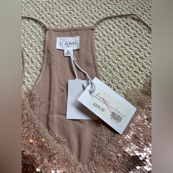 Cami NYC Racer Sequin Rose Dust Cami BNWT Never Worn. - Picture 4 of 6